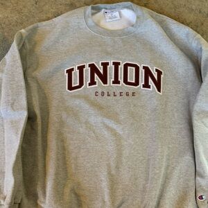 Union College Grey Champion Sweatshirt Large Embroidered
